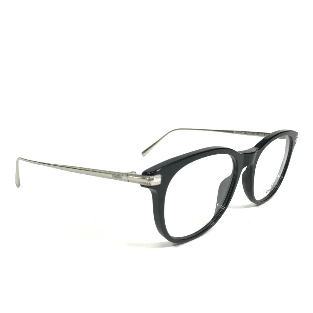 Omega Eyeglasses Frames OM 5013 001 Black Silver Square Horn Rim 53-18-145 - Picture 2 of 12